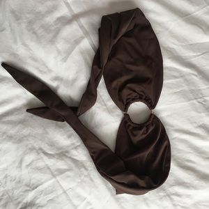 Khassani swimwear billy top in brown